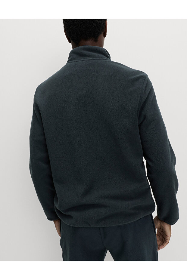 Fermuarlı Polar Ceket - 4