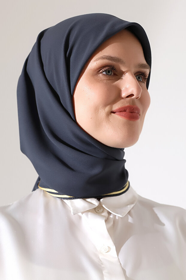 Hijab Pleated Plain Chiffon Scarf - Anthracite