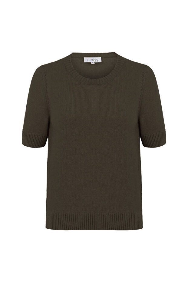 Haki Kaşmir Triko Üst - 6