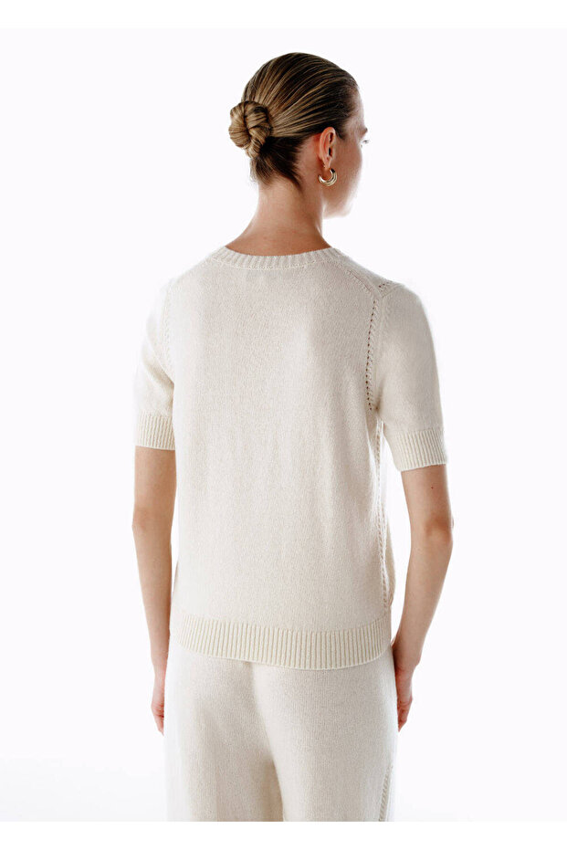 Ekru Kaşmir Triko Üst - 5