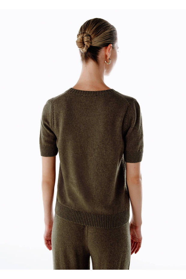 Haki Kaşmir Triko Üst - 5