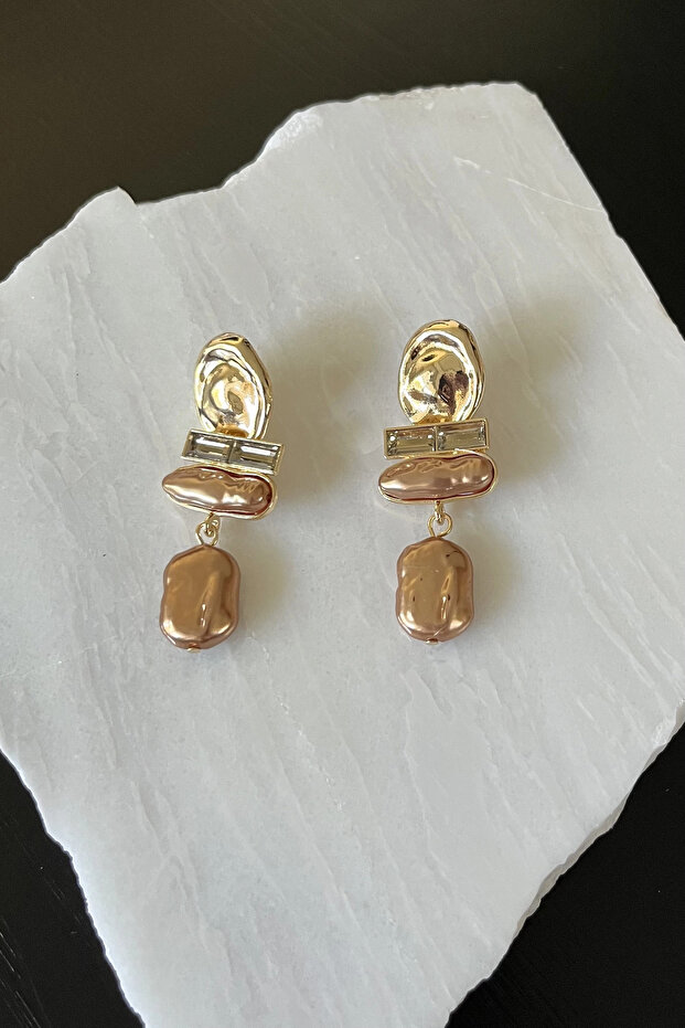 Dangle crushed oval earrings - 2