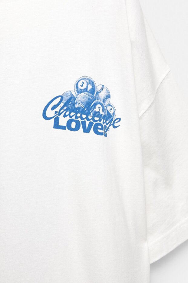 Bilardo topu grafik baskılı t-shirt - 7