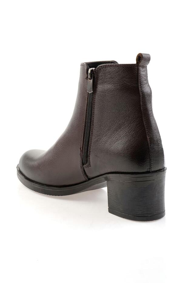 Kahve Hakiki Deri Kadın Bot & Bootie K02286001103 - 3