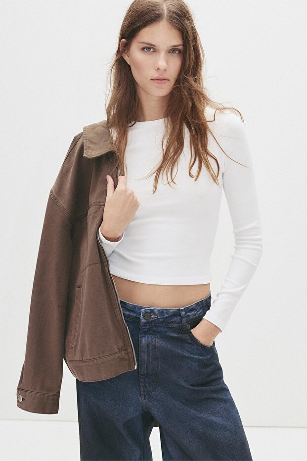 Fitted cotton T-shirt - 1