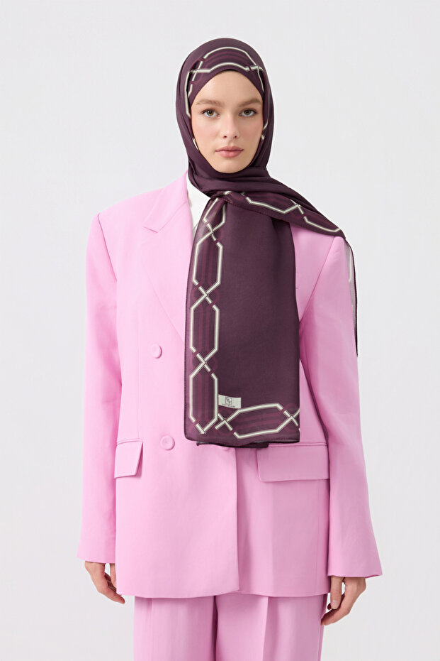 Cotton Twill Şal İnterlock Mürdüm - 3