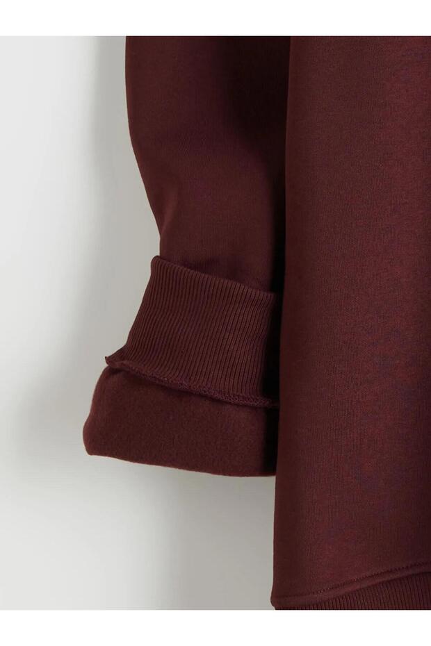 Bisiklet Yaka Uzun Kollu Erkek Kalın Sweatshirt (W5) - 4