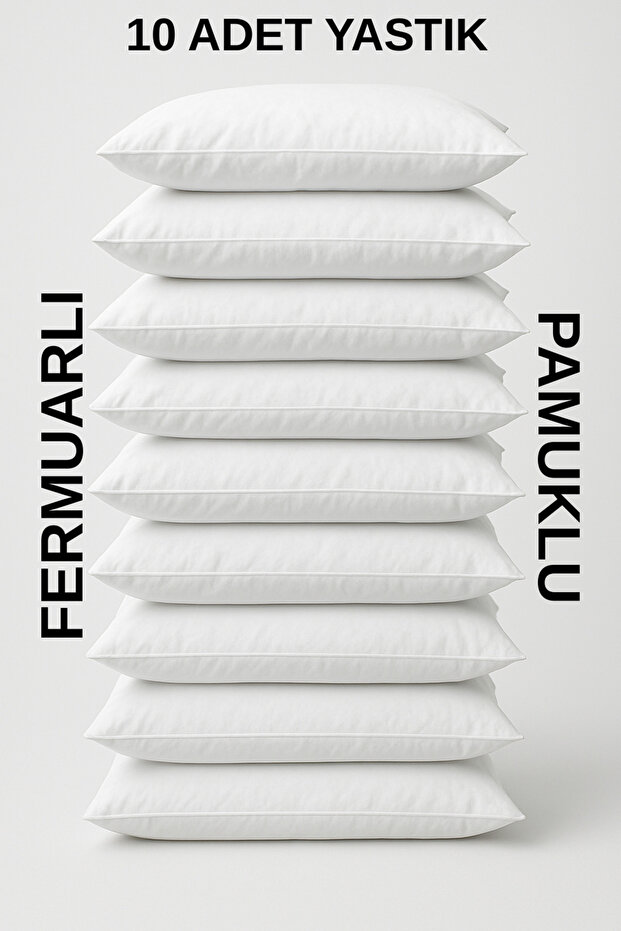 Cotton 50X70 White Pillowcase Inner Lining, Zippered 10-Piece Pillow Mattress