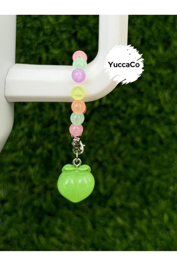 Green Apple Thermos Ornament/Apple Thermos Charm/Fruit Figure Bag Charm/Bag Charm