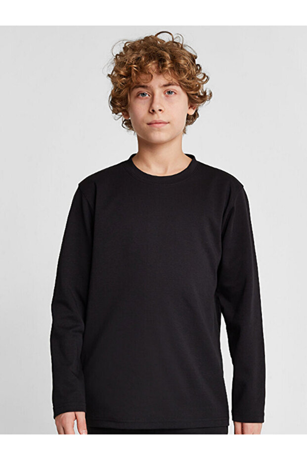 Children's Long Sleeve Black T-Shirt 25S-3261-25N