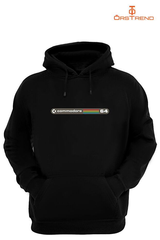 Commodore 64 Baskılı Unisex Kapşonlu Sweatshirt - 3