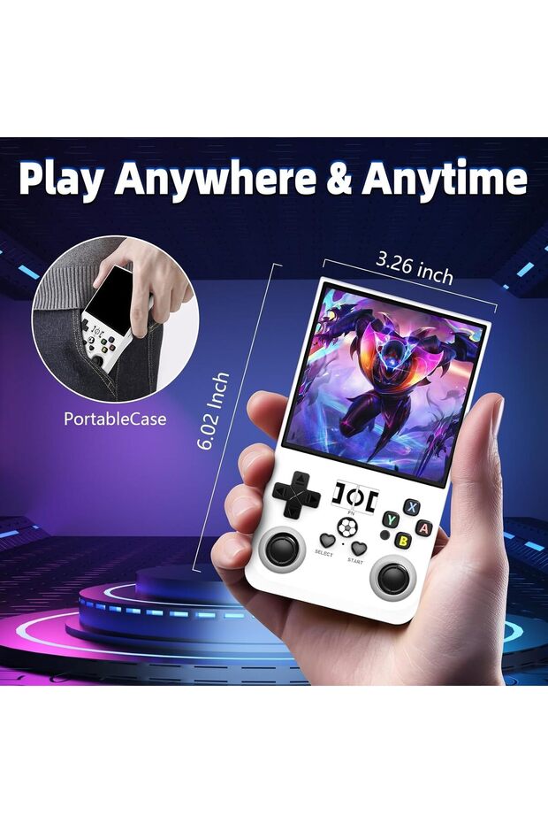 R36MAX Retro Handheld Game Console, 4.0 Inch IPS Screen, 64GB Memory, Portable Arcade Video Gaming C - 7