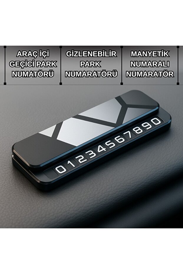 Metal Ultra-Stylish In-Car Temporary Parking Number Plate, Concealable, Magnetic and Phosphorescent Number Plate