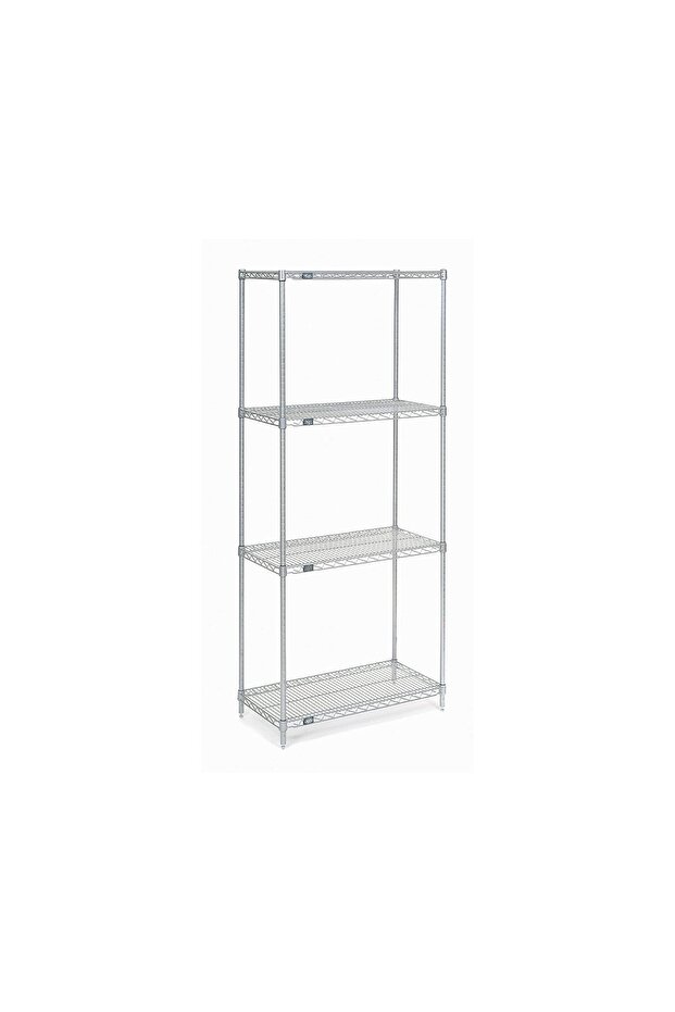 Nexel 14" x 48" x 54", 4 Tier, Poly-Z-Brite Adjustable Wire Shelving Unit