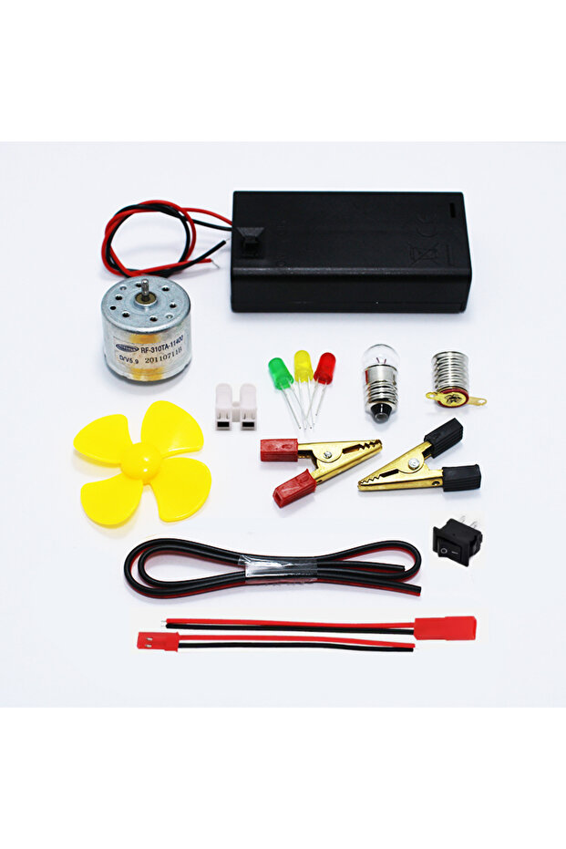 Science Experiment Kit Electric Circuit Bulb LED Motor Battery Case Educational Diy Kit for Kids