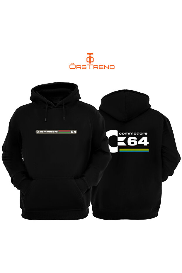 Commodore 64 Baskılı Unisex Kapşonlu Sweatshirt - 1