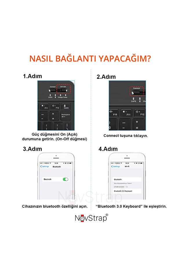 Apple İpad Mini 2 3 4 5 6 7 ile Uyumlu Üretilmiş Bluetooth Klavye Mouse Seti - 5