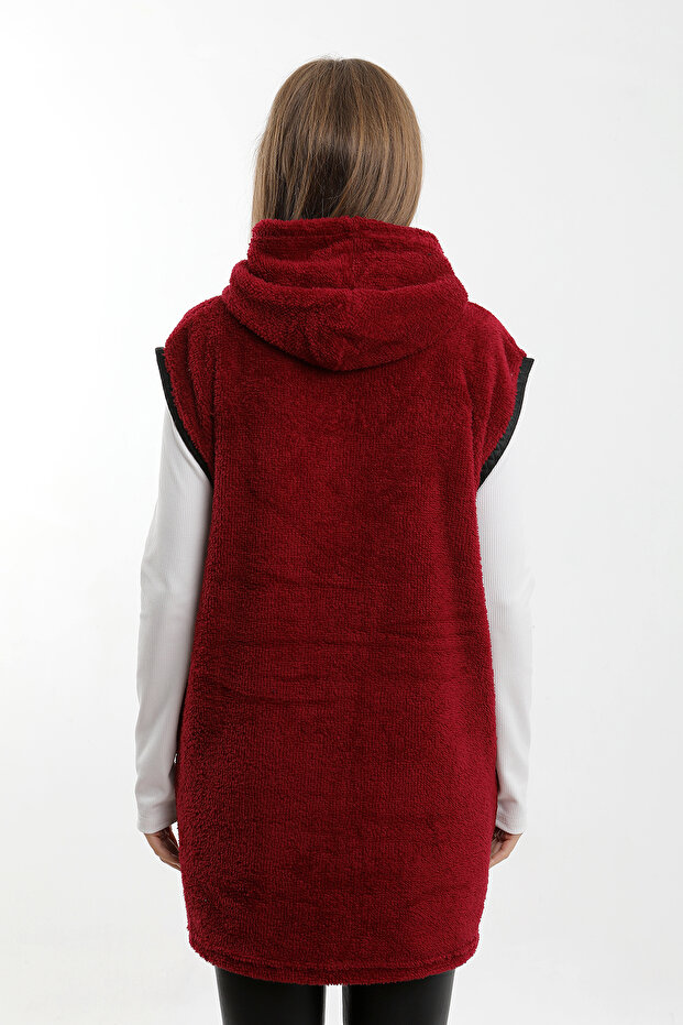 Welsoft Plush Vest with Hood and Zipper, Wide Size Range - 6