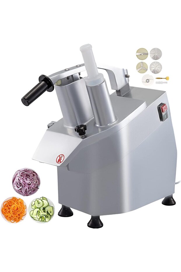 Commercial Food Processor 2 Feeding Holes, 550W Potato Onion Slicer, Electric Fruit and Cheese Grati