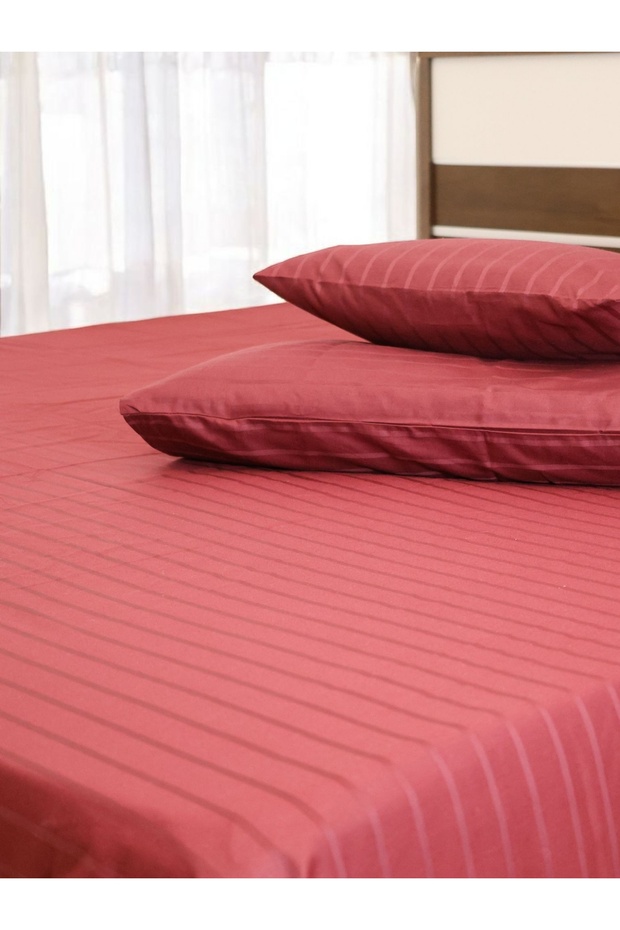 Hotel Linen King Bed Sheet 3pcs Set, 100% Cotton 250Tc Sateen 2cm Stripe.