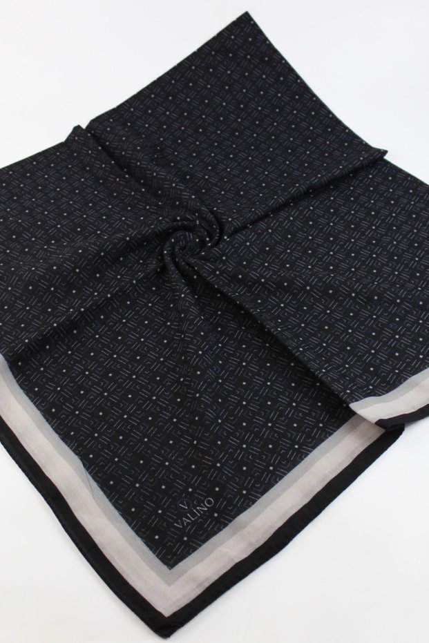 120X120 Striped Pattern Large Size Scarf Cotton Scarf Oversized Scarf Black
