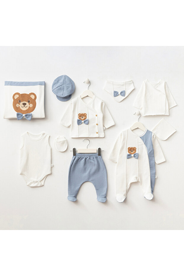 Baby Boy Mini Zeyn 0-3 Months with Bear Printed 10-Piece Set