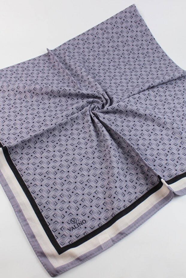 120X120 Striped Pattern Large Size Scarf Cotton Scarf Large Size Scarf Gray