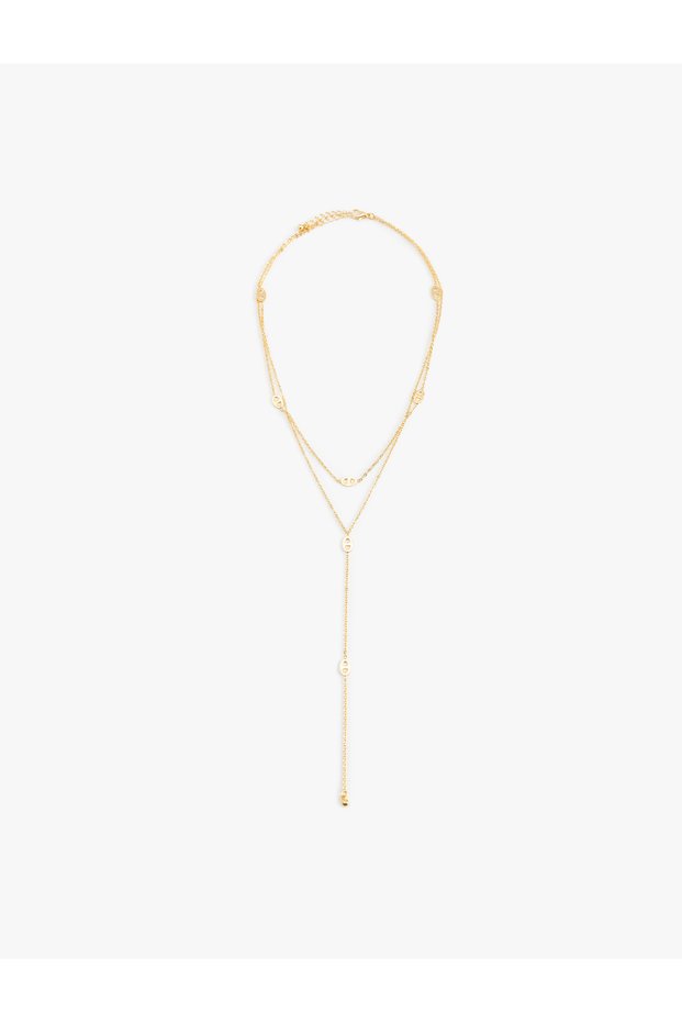 Double Row Long Chain Necklace