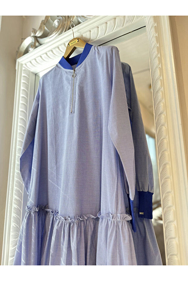 6389 Elbise - Mavi - 3