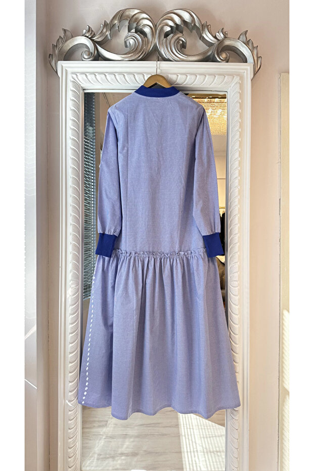 6389 Elbise - Mavi - 7