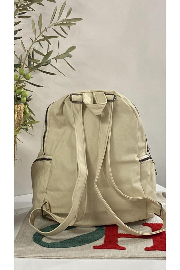 حقيبة ظهر جلدية مغسولة - 3