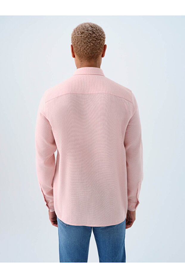 Regular Fit Uzun Kol Pudra Erkek Gömlek LF2040017 - 3