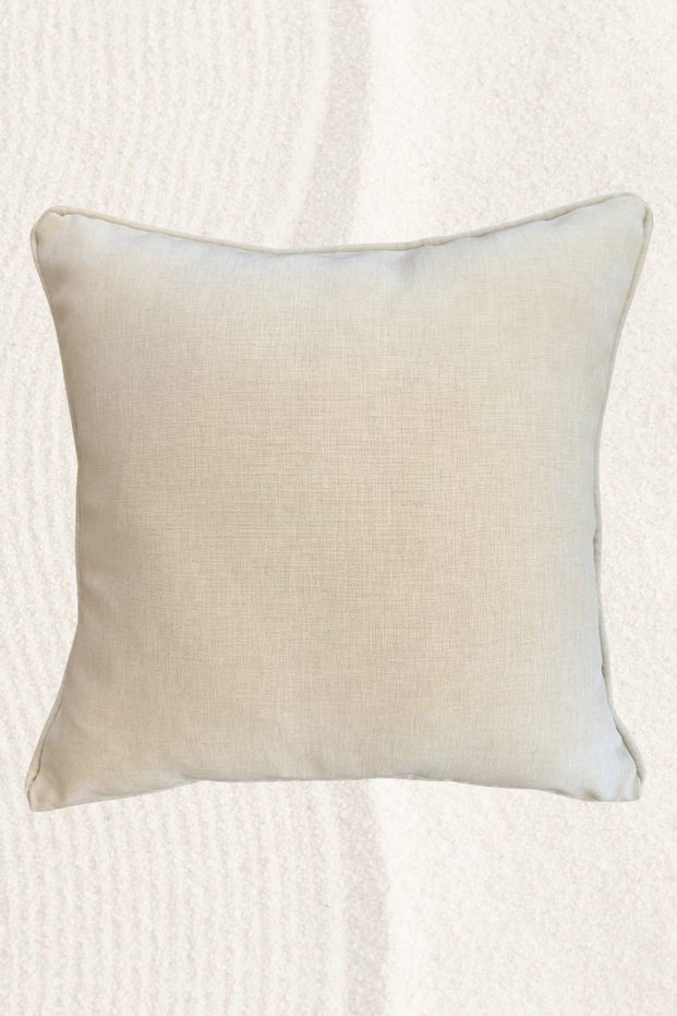 Linen Textured Throw Pillow Cover with Wick Detail