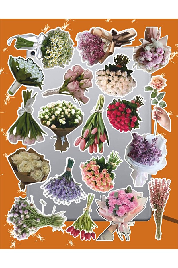 Retro Bouquet Sticker Set | Laptop Agenda Notebook Tablet Phone Notebook Sticker Bullet Journal