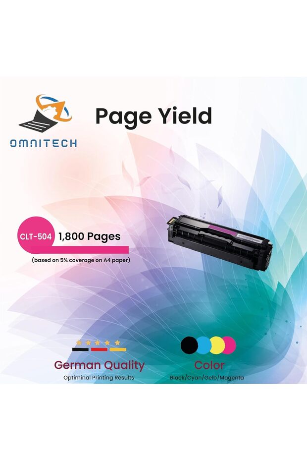 Omni Tech CLT-504 Magenta High Yield Toner Cartridge - Compatible with Samsung Printers