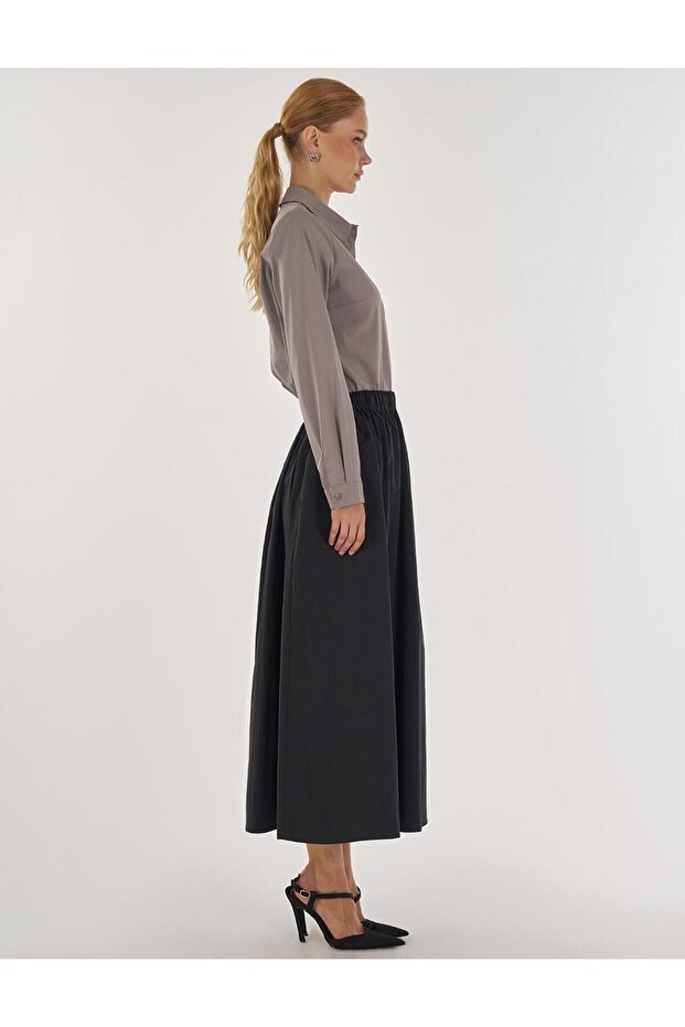 Cep Detaylı Çan Etek Siyah - 5