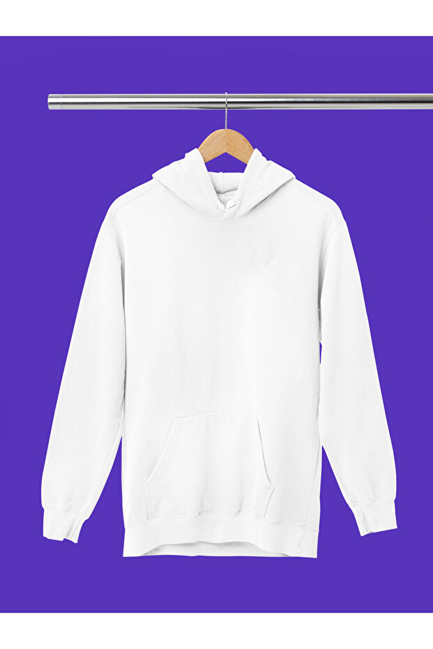 Unprinted Cotton Long Sleeve Sharpened 3-Ply Hooded Winter Sweatshirt