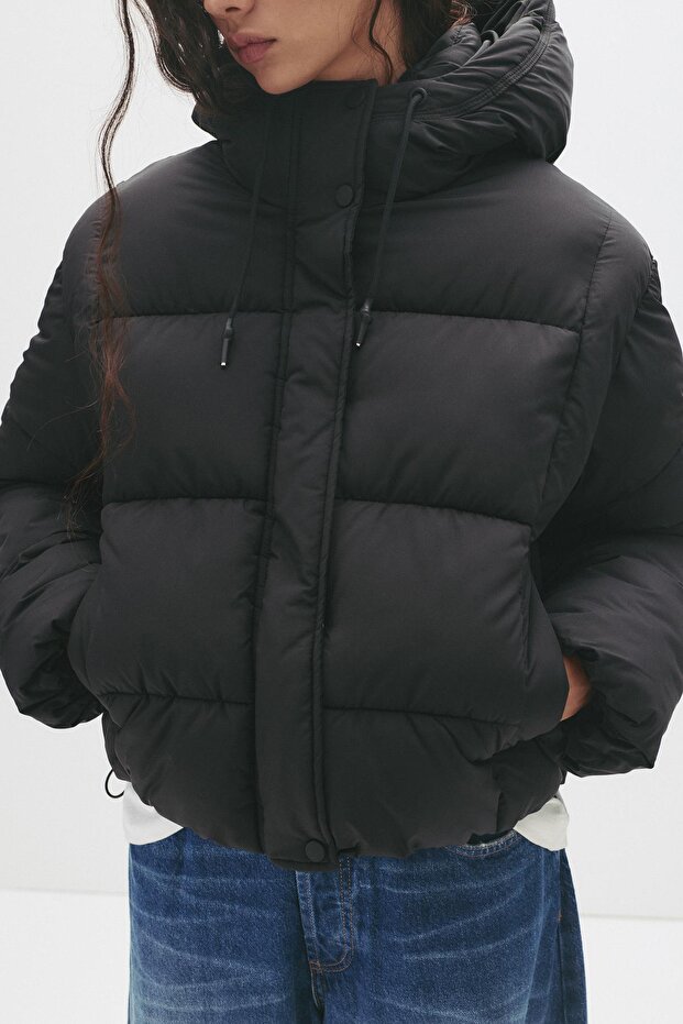 Puffer jacket with hood - 2
