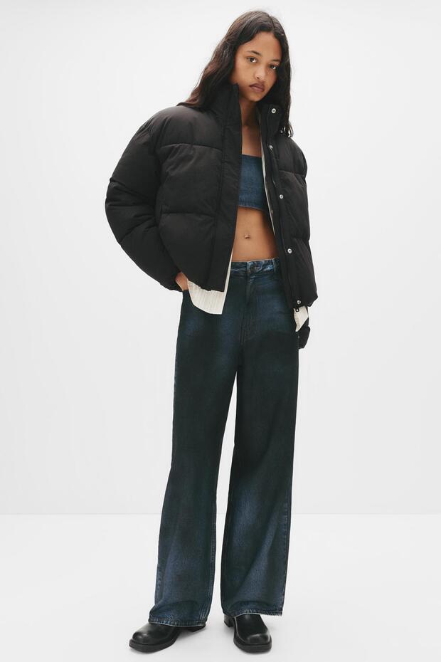 Dik yakalı şişme mont - 5