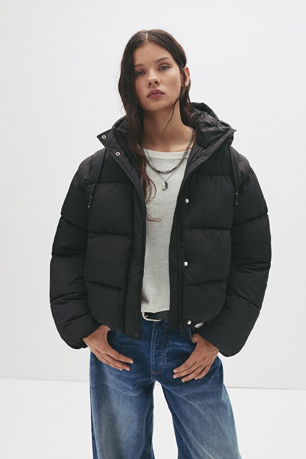 Puffer jacket with hood - 5