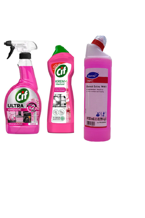 Ultra Sakura Kir ve Yağ Çözücü 750 Ml + Zemin Temizleme 1.5 L+Taski Clonet W41 Clonet 750 Ml - 1