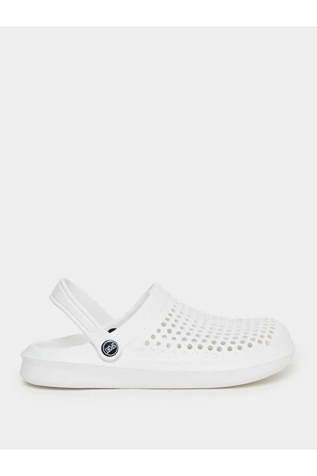 Vamp Perforated Solid Heel Strap Clogs - 2