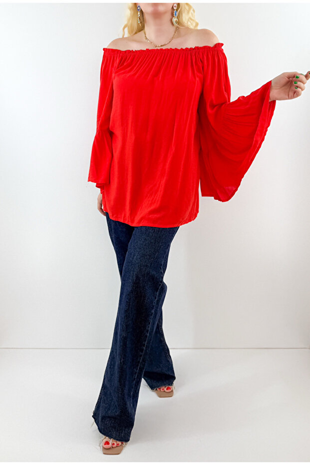 Narçişi Open-Shoulder Blouse - 1