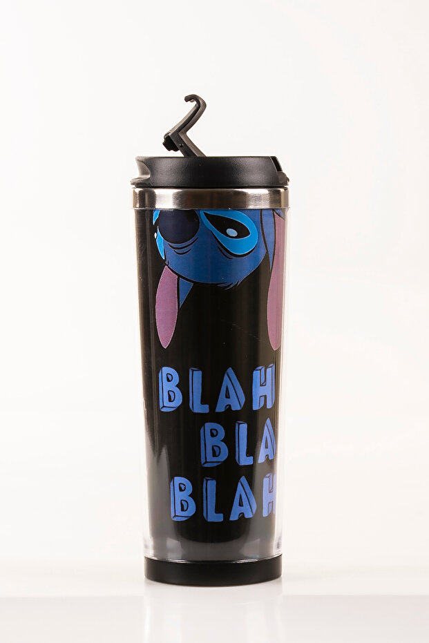 Stitch Decorated Steel Mug Thermos - 360 ml | Leak-Proof Lid, Steel Inner Bowl, 19 cm