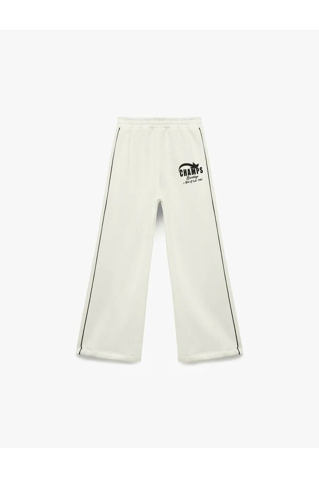 Wide Leg Ecru Girls' Sweatpants 6Wkg40084Ak