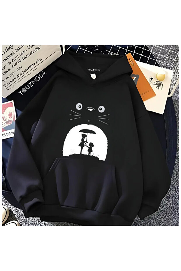 Anime Totoro Printed Unisex Oversize Hooded Sweatshirt Hoodie