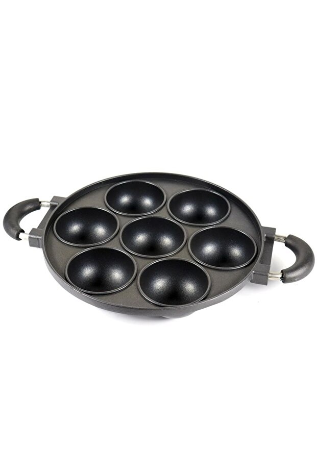 Non-Stick Pancake Pan with Glass Lid, Less Oil Cookware, Dual Handle Design, Black