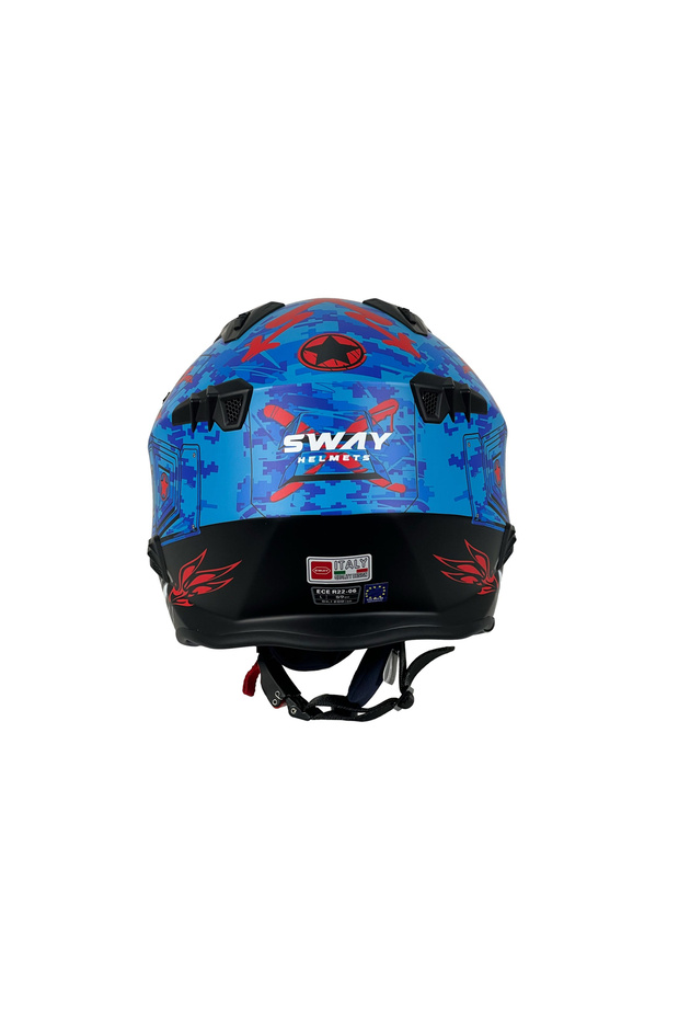 SW X2 TOKYO TROOPER Blue Red Moduler Kask - 4