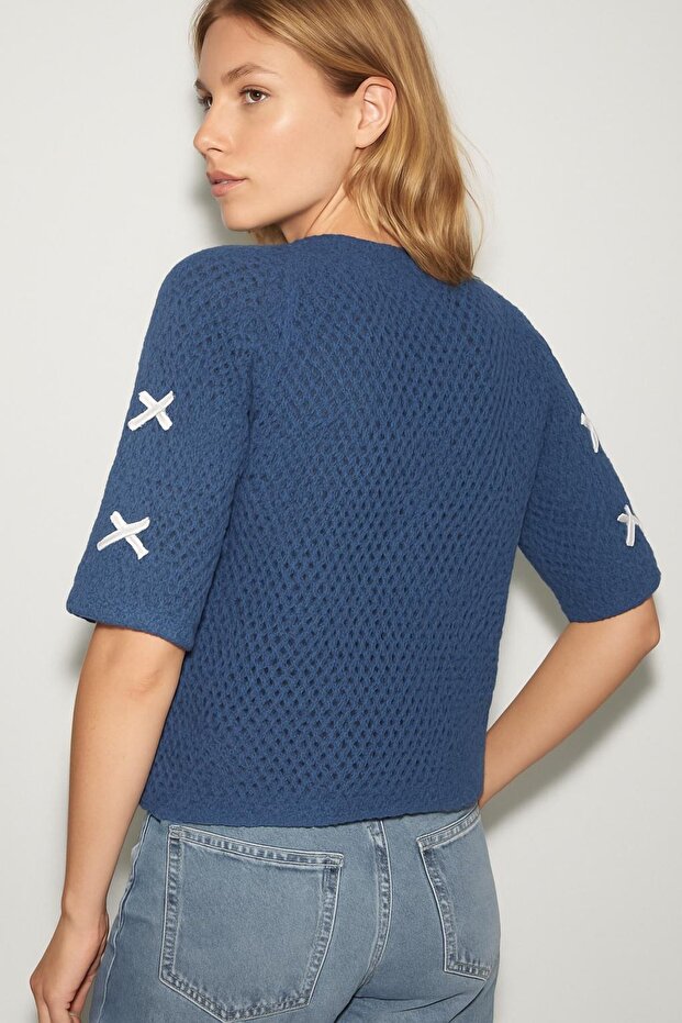 Fiyonklu Ajurlu Oversize KAZAK - 4