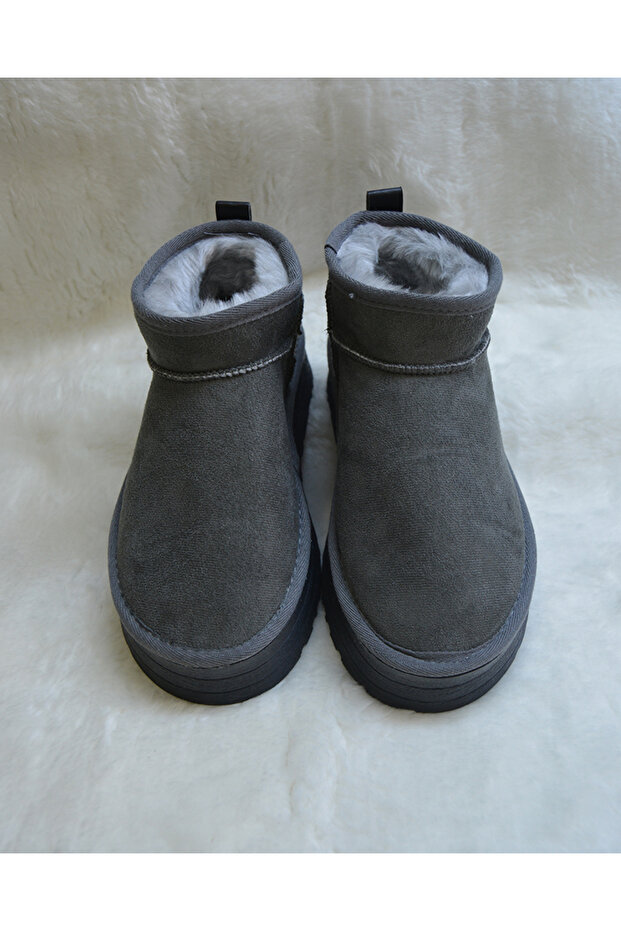 Kadın Kalın Taban Yünlü Süet Bot - 3